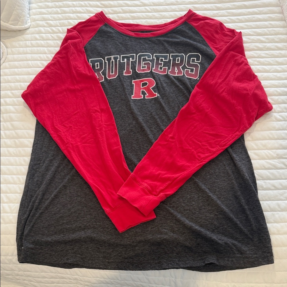 Colosseum Red and Gray Long Sleeve Tee